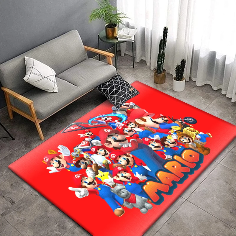 Super Mario Game HD Printed Carpet Rug for Living Room Bedroom Decoration Picnic Camp Kitchen Carpet Crawling Carpet Decoration