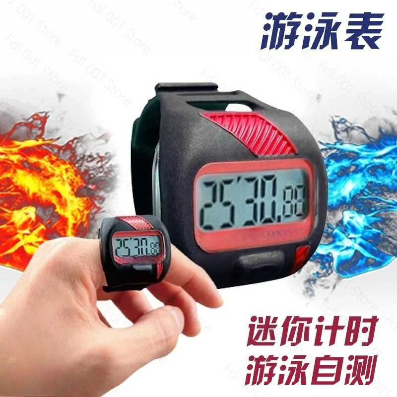 Waterproof Swimming Fingertip Stopwatch Ring One Hand Sports Timer for Diving Training Coaching