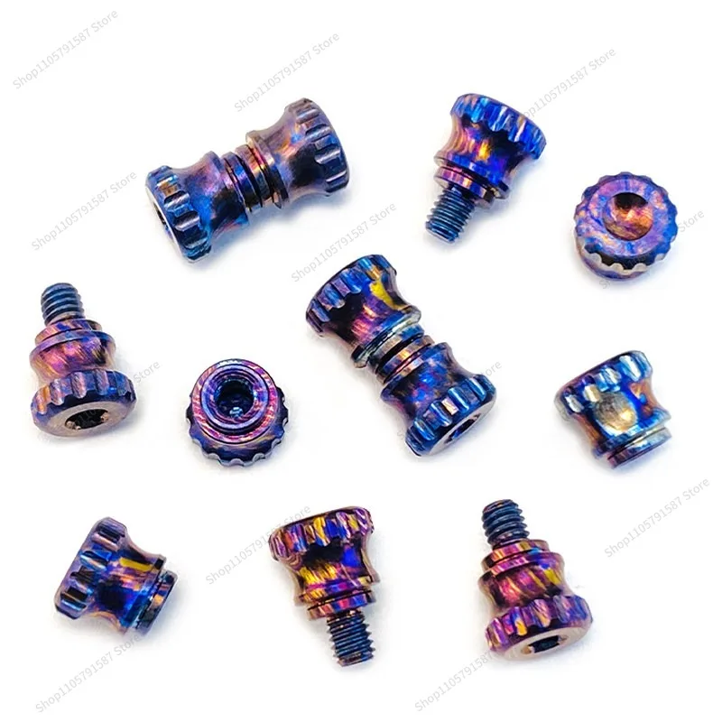 For Titanium Horse Push Knife Nail, Folding Knife Push Button, Titanium Horse CNC Production, Opening and Closing Nails, Tool