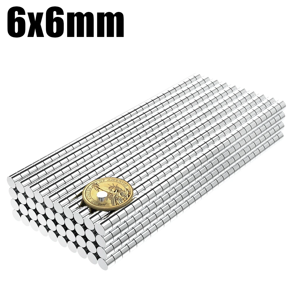 

10/20/50/100/200Pcs 6x6 Super Strong Magnet 6mm X 6mm Round Magnetic NdFeB Neodymium magnet N35 Powerful Disc imanes 6*6