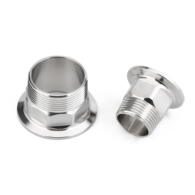 304 Aço Inoxidável Sanitária Hexágono Masculino Rosqueado Virola Encaixe de Tubulação para Tri Clamp, BSPT 1/2 "3/4" 1 "1-1/4" 1-1/2"