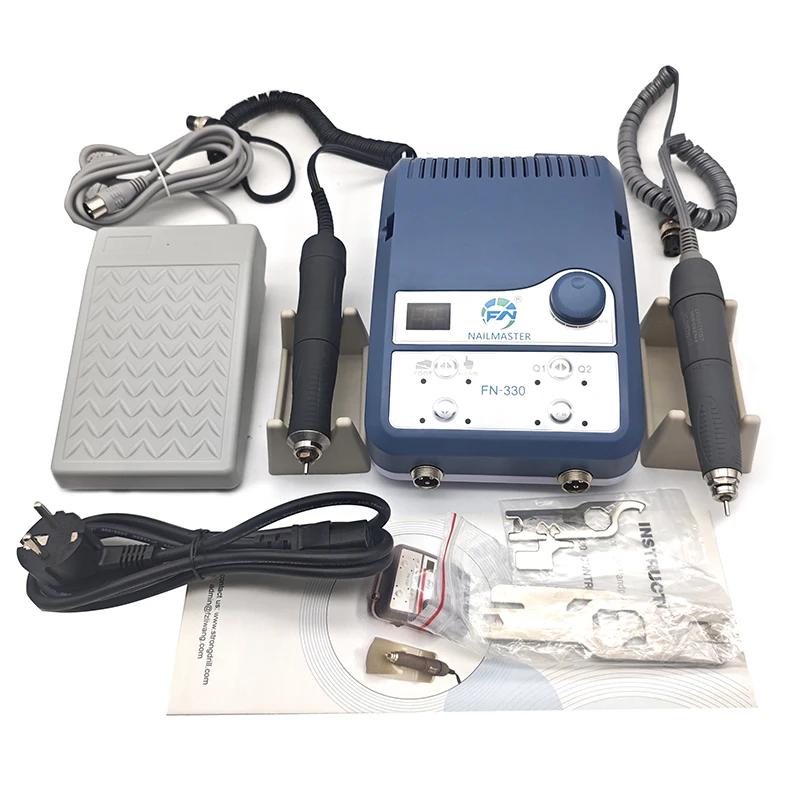 

Micromotor Equipment High Rotation 90000rpm Nail Master Jewelry Polish Machine Two Handpiece for Polishing Wood Stone 150W FN330