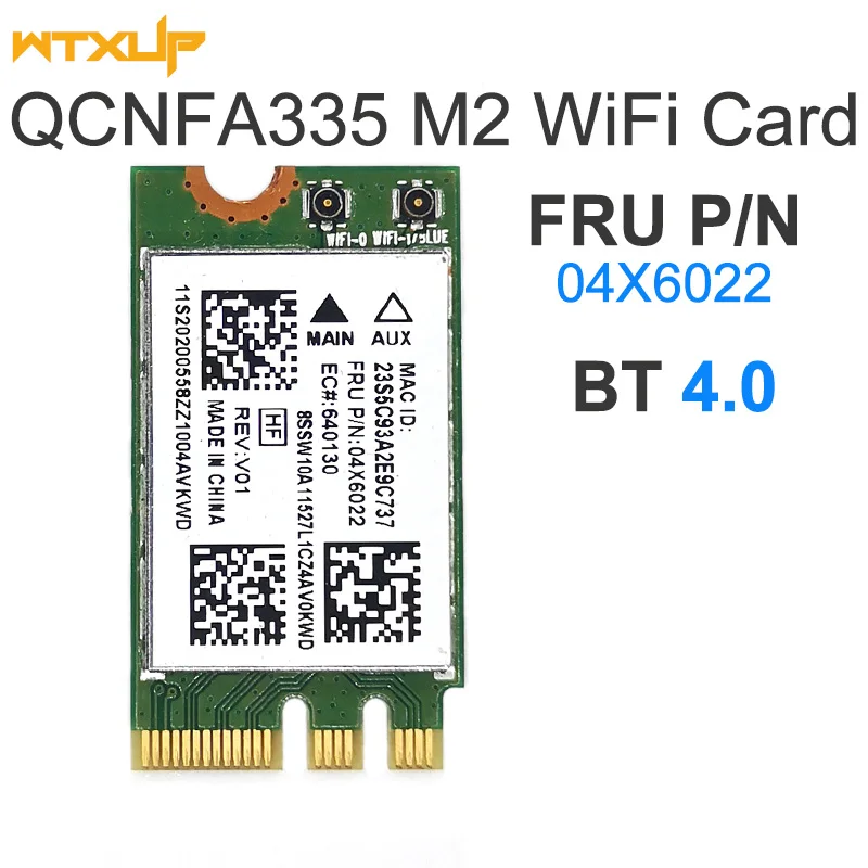 

For Lenovo G40-70 G40-80 G50-80 B40-80 Z40-70 E455 E555 Used Atheros NFA335 M.2 NGFF Wireless WiFi Card QCNFA335 FRU 04X6022