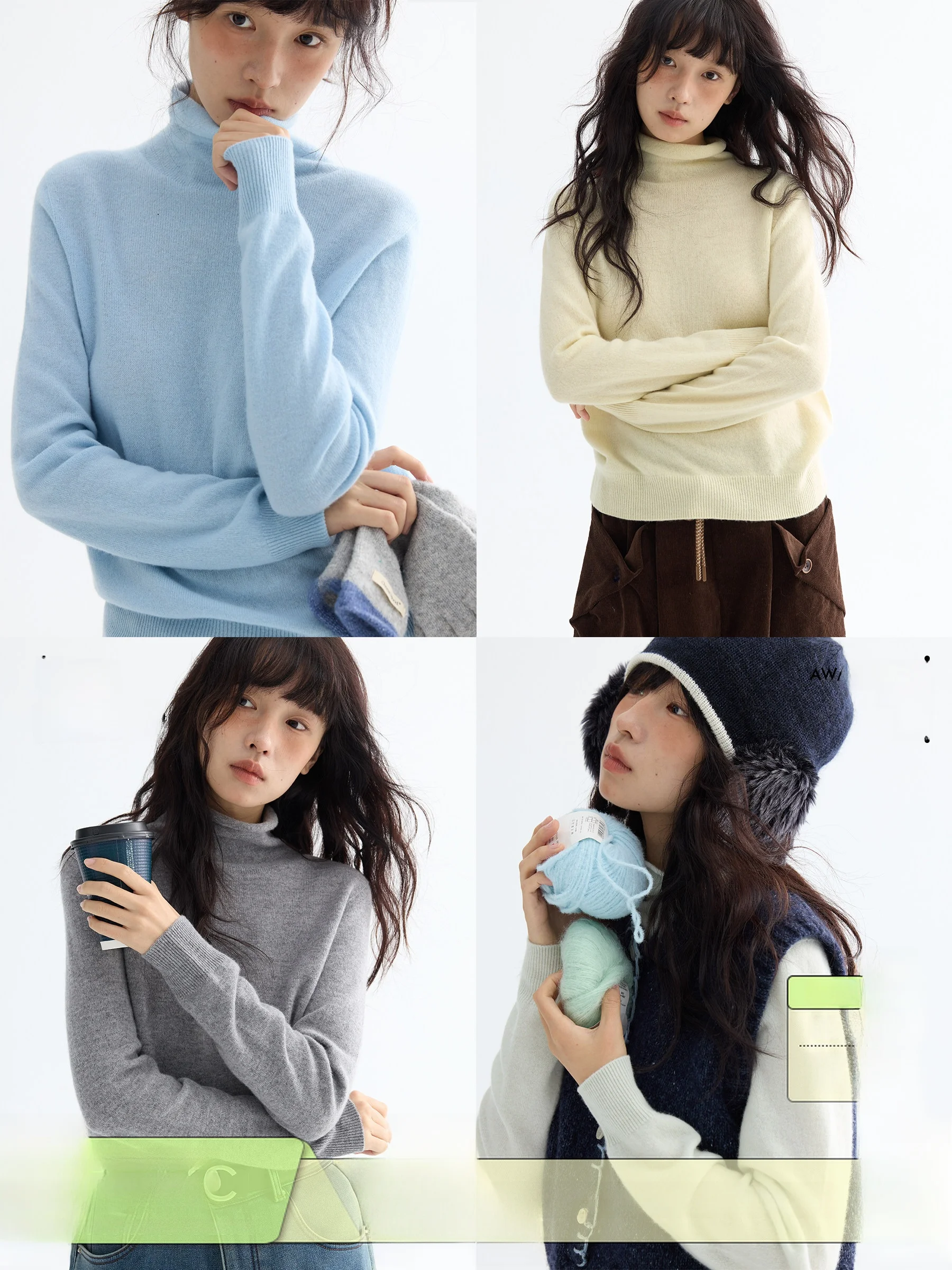 

Soft Camere Knitted Base irt Warm Cozy Wool Blend Long Sve Inner Wear Simple Sle Staable Ne Design Daily Wear fo...