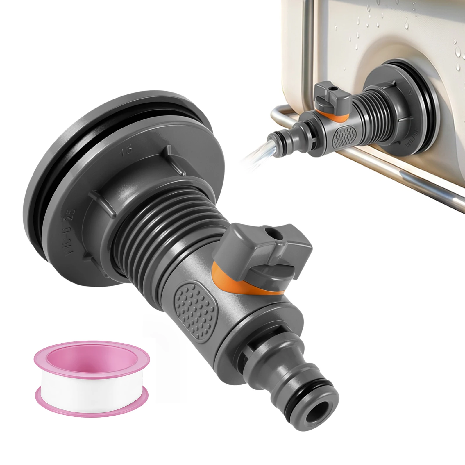 IBC Tank Adapter For Water Tank Garden Hose Connector Leak Proof PVC Water Tank Fitting Rain Barrel Irrigation Quick Connect