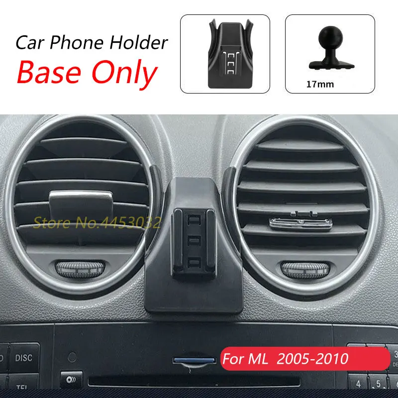 Do Mercedes Benz W164 ML 350 500 2005-2010 Samochodowy uchwyt na telefon Specjalny stały wspornik Podstawa 17 mm Nie blokujący wylotu powietrza Akcesoria