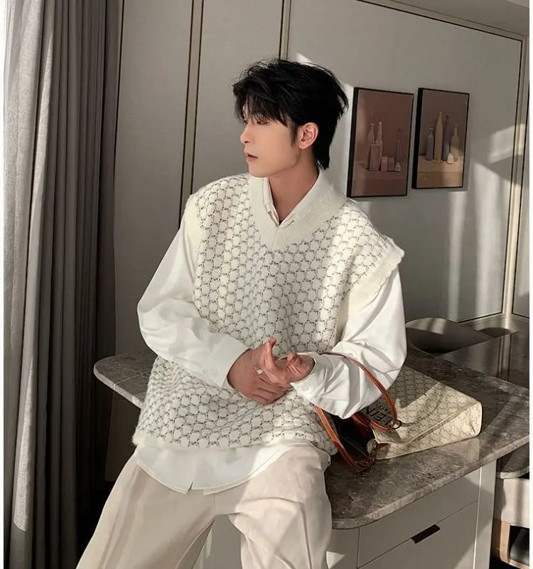 

Vests Waistcoats Thin Womens Vest Neck Top Autumn Corduroy Checked College Youthful Uniforms Sleeveless Officewear Breathable BF