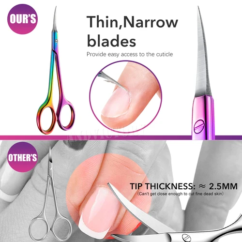 Imagen 2 del producto 2/4 Uds. Cortadora de cutículas profesional, tijeras, cortaúñas de acero inoxidable, removedor de pedicura, accesorios de manicura, herramientas