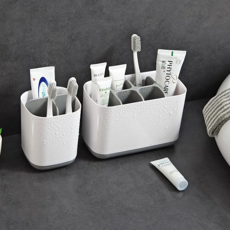 Home Toothbrush Bathroom Toothpaste Detachable Holder Desktop Storage Box with Drainage Bathroom Organizer Storage Rack