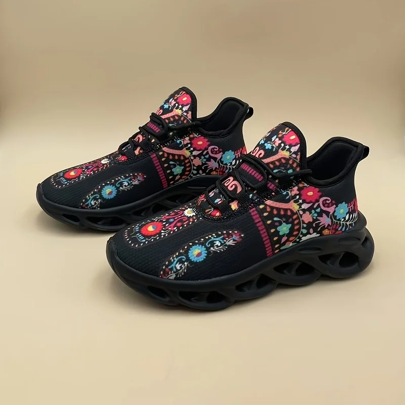 Ladies Men Running Shoes 2026New model of the year, colorful patterned trendy women's sports shoes, lightweight, shock-absorbing