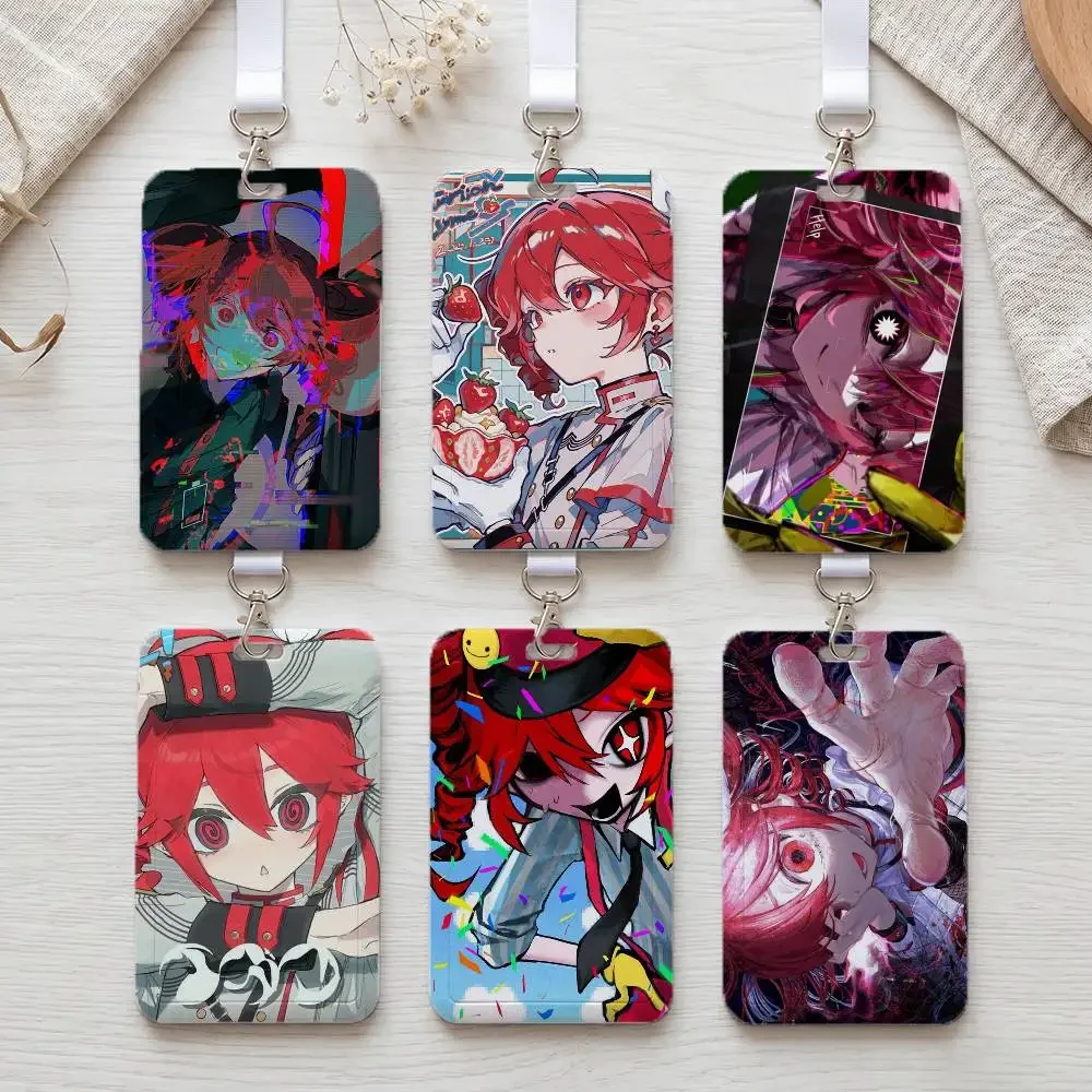 Teto Kasane Cartoon  Portable Office Staff Badge Card Cover Lanyard Card Case