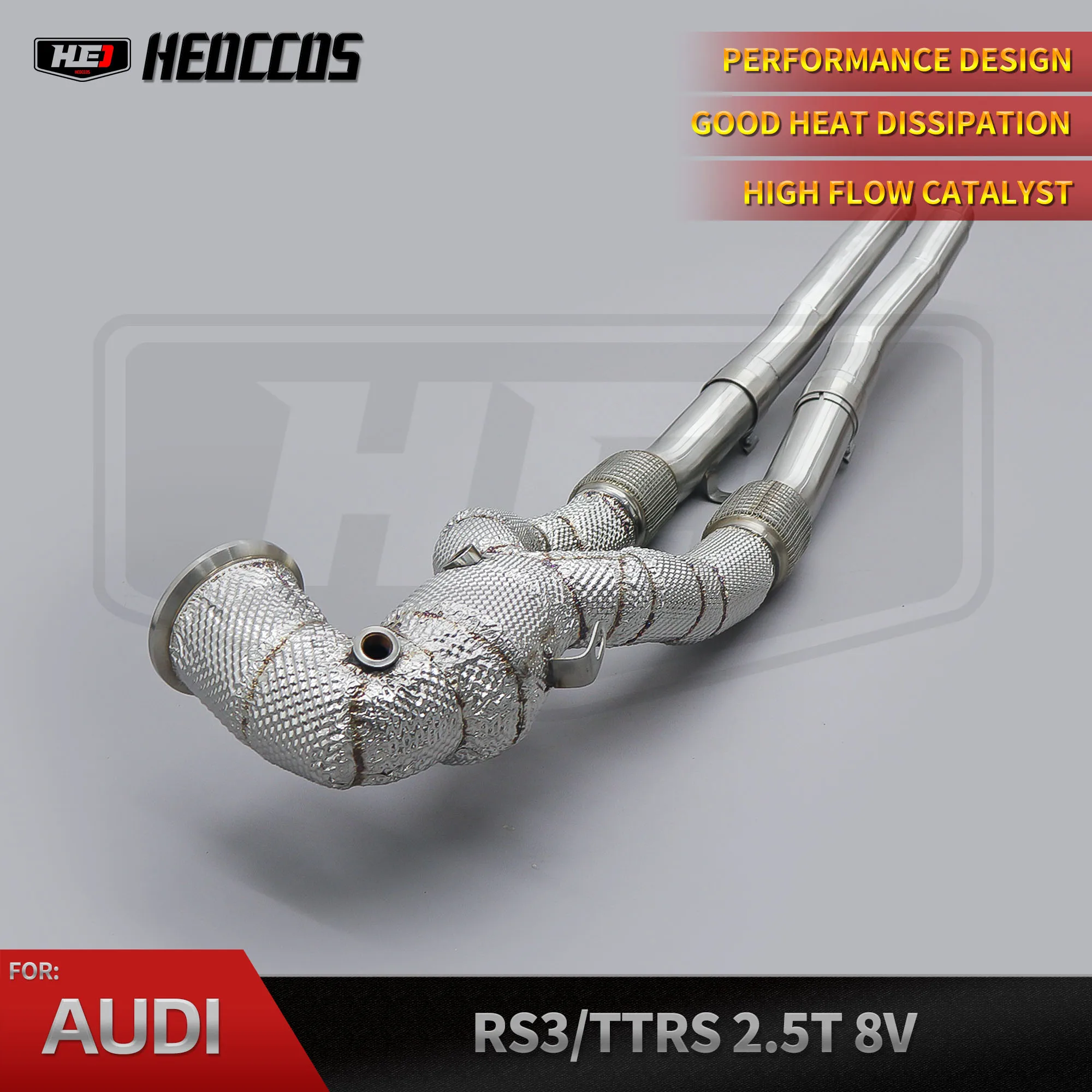 

HEO High Performance Stainless Steel Exhaust Downpipe for AUDI RS3 8V/8Y 2.5T - Turbo Back Racing Pipe