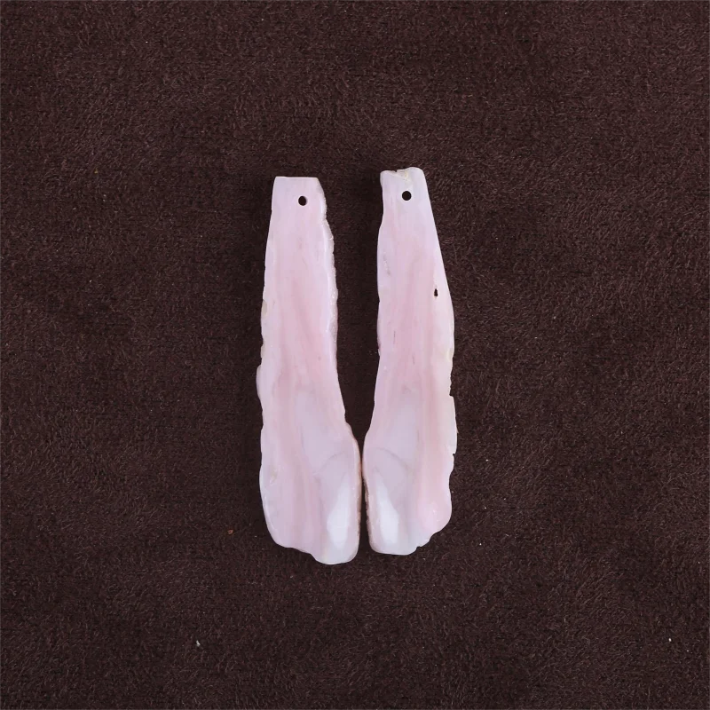 

Natural Pink Opal Long Strip Earring Beads for Jewelry Making, Handmade Natural stones beads