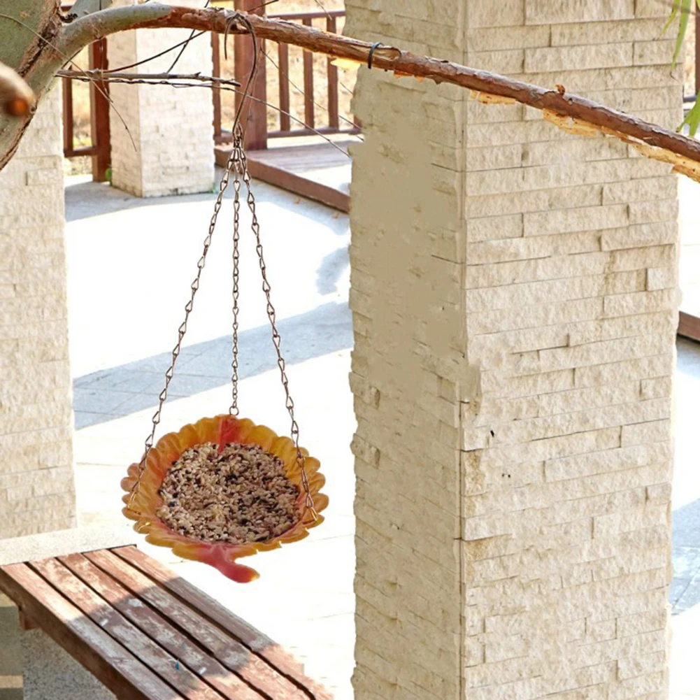 Hanging Bird Feeder Tray Metal Feeders With Sturdy Lifting Chains Hanging Seed Bird Feeder Platform For Attracting Birds