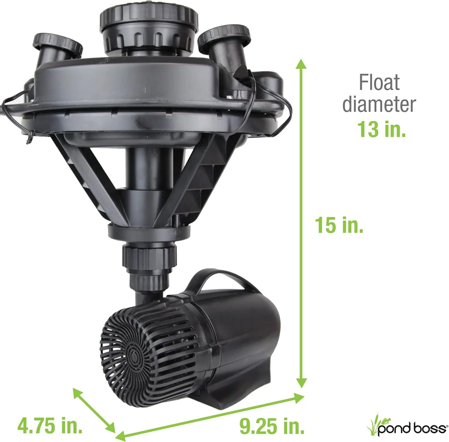 Fuente flotante DFTN12003L con luces, cable de alimentación de 50 pies, 1/4 hp