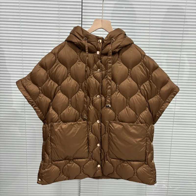 المرأة 90% الأبيض بطة أسفل سترة الشتاء موضة الماس شبكة مقنعين بطة بيضاء أسفل سترة قصيرة سترة النساء #2