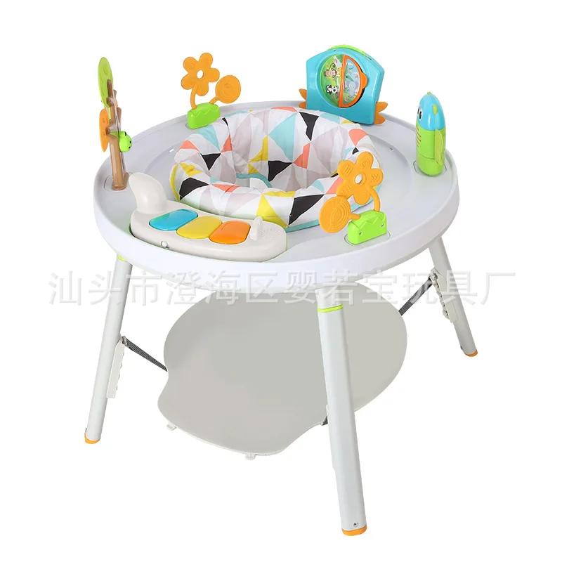 New Children\'s Dining Chair 3 in 1 Baby Bouncing Chair Fitness Frame Baby Multi-function Baby Table Jumping Chair Baby Walker