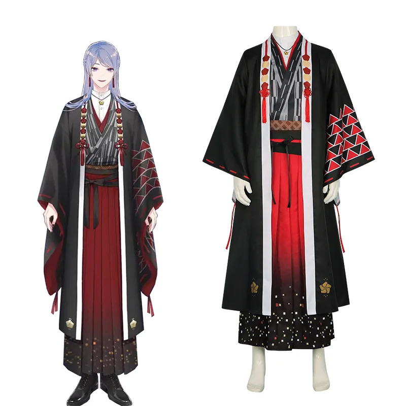 

Аниме виртуальный YouTuber VTuber Genzuki Tojiro Косплей Костюм Кимоно Мужчины Хэллоуин Карнавал Косплей Genzuki Tojiro Одежда