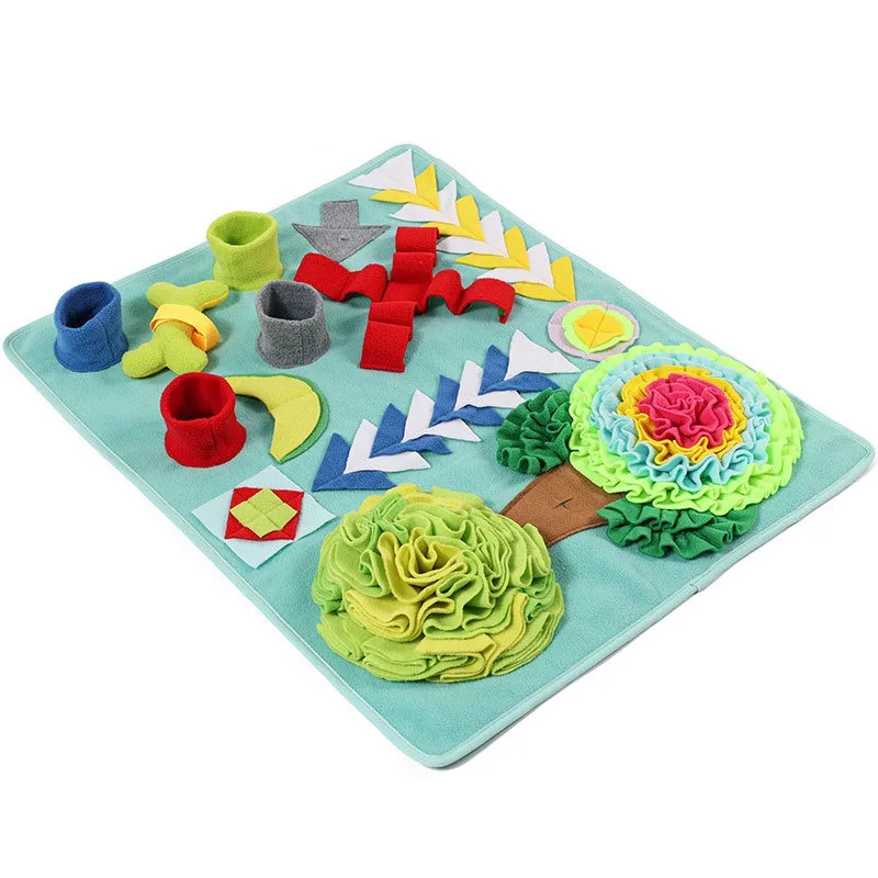 

Dog Snuffle Mat Apple Tree Design Interactive Puzzle Training Pad Nose Work Toy Stress Relief Washable Anti Slip Pet Supplies