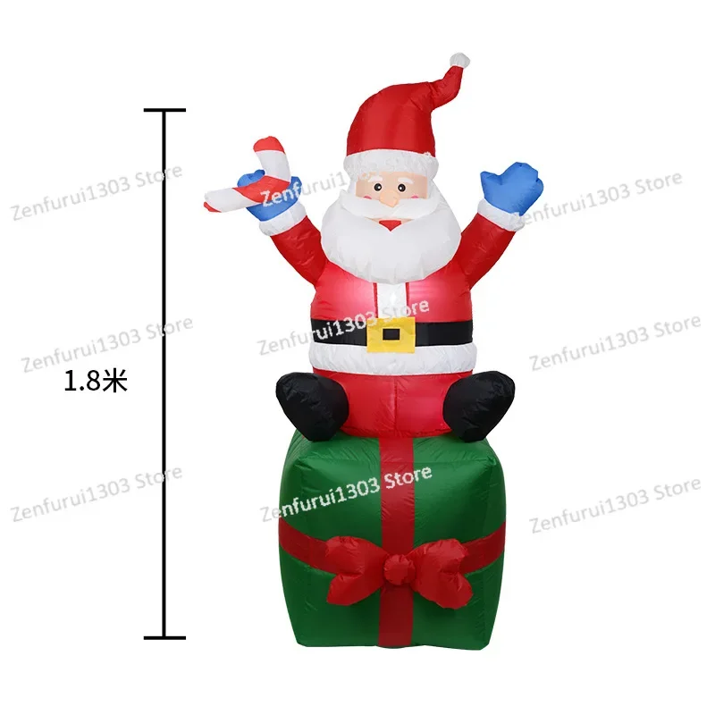 Inflatable Santa Claus Lights Air Mold Christmas Decoration Garden Decoration Props