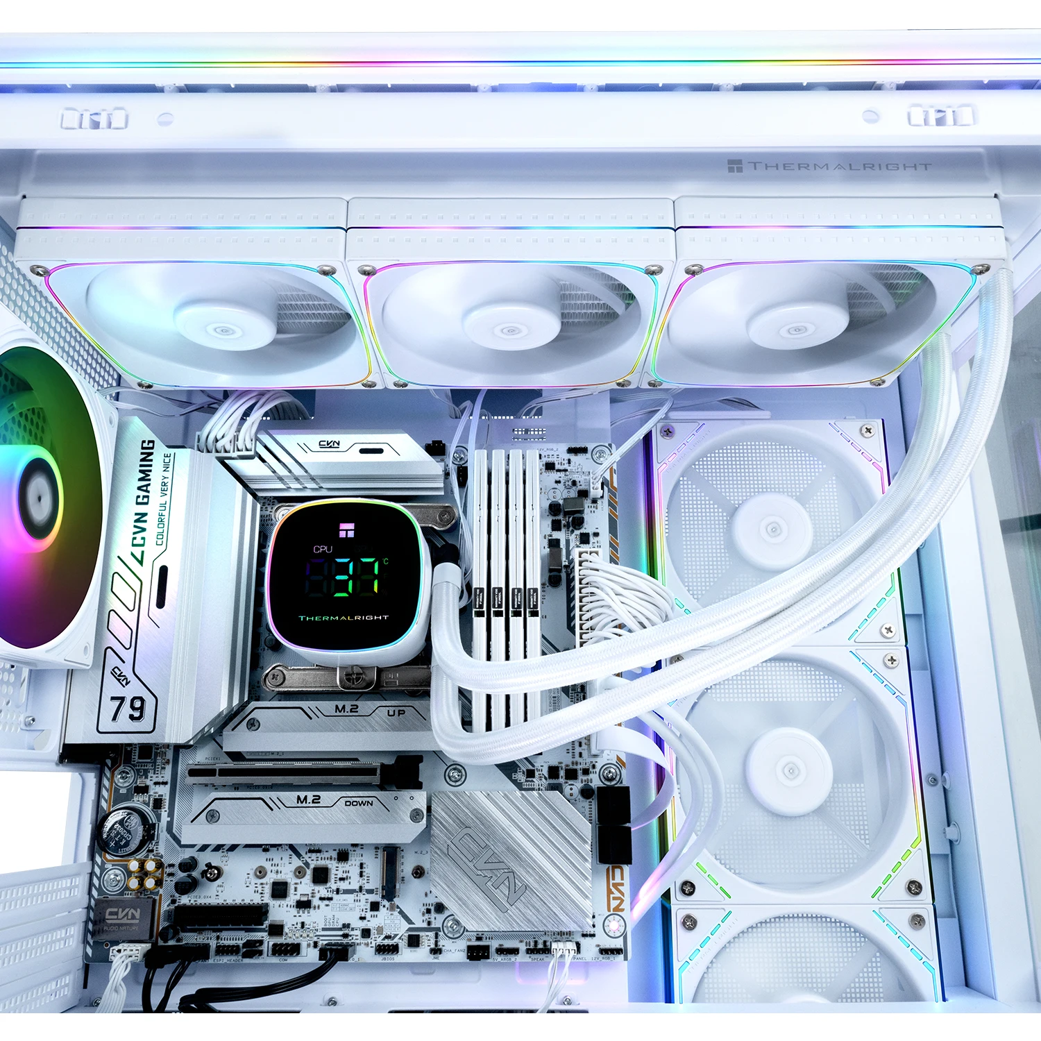 Thermalright Frozen Horizon 360 DIGITAL ARGB White AM5/AM4/LGA 1851/1700/1200용 일체형 수냉 라디에이터 수냉 쿨러 360mm 자석식 스크린