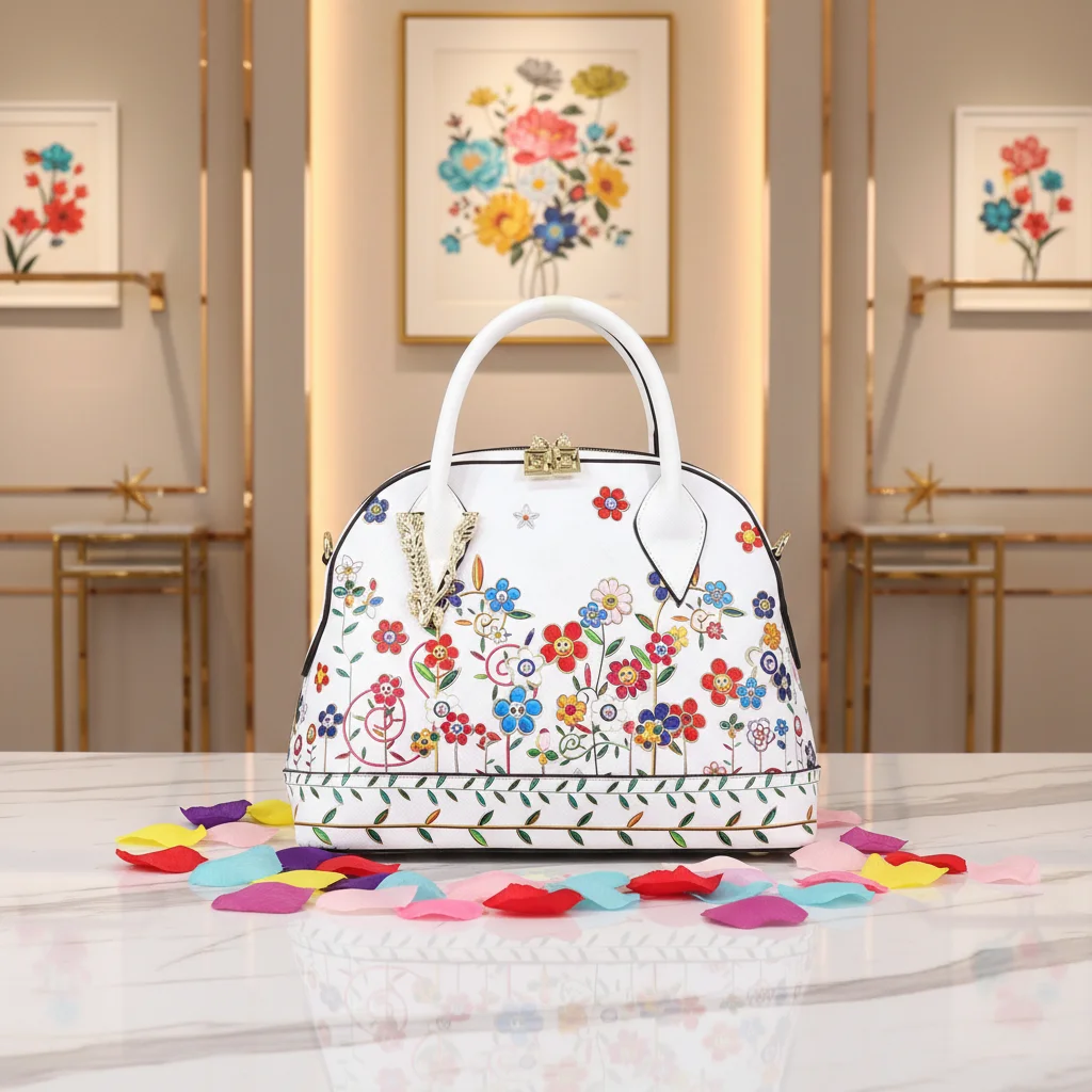 Fashion Handbag for Women Color Full Cartoon Printing Designer Bag for Young Girls Shoulder Female Bag  Factory Supplier 32 cm