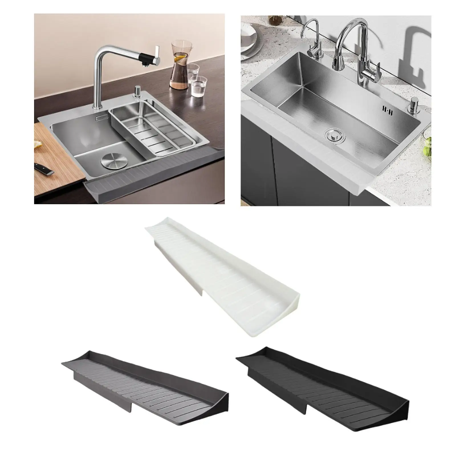 Kitchen Silicone Draining Mat Splash Guard for Bathroom Kitchen Sink Counter