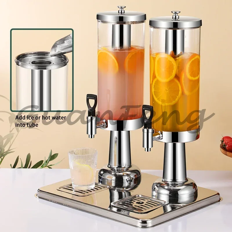 3L/6L/9L Beverage Dispenser with Ice Compartment, Lemon Juice & Beer Tower Drink Container for Party Use