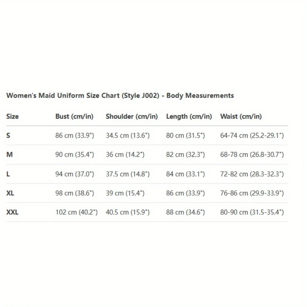 Fantasia feminina de empregada japonesa – Conjunto de vestido cosplay lolita, para uso diário, eventos de cosplay, reuniões de anime e passeios casuais