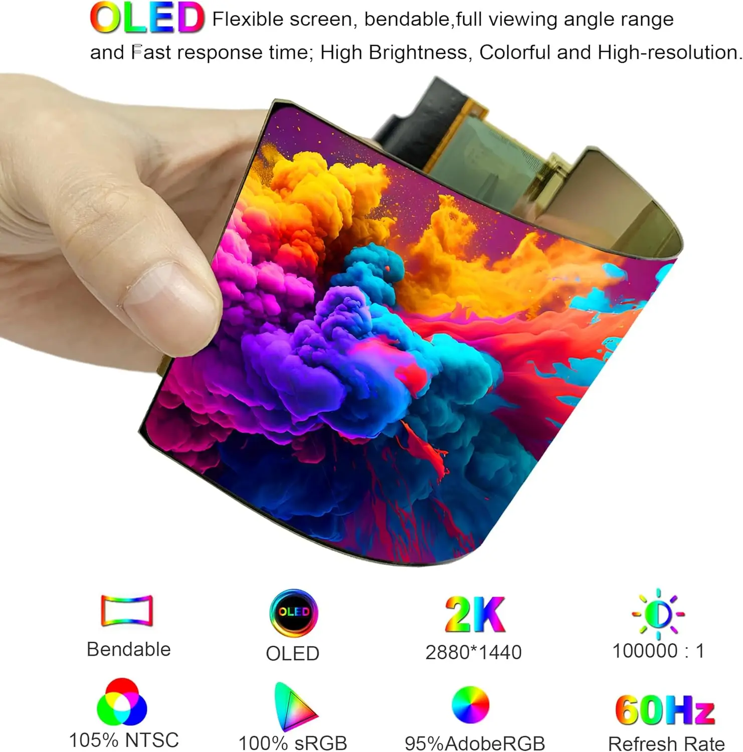 Wisecoco 6 hüvelykes OLED Alkalmazkodó m Kivet 2K 2880x1440 AMOLED IPS kijelző bendable vezető Deszka Táj számára Málna Pi macbook PC