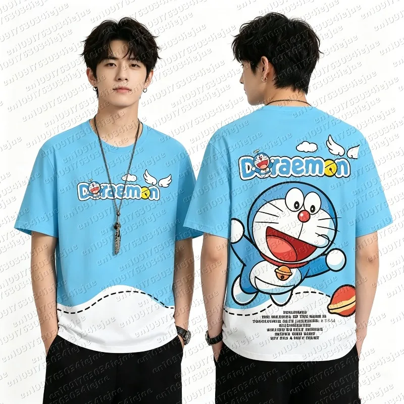 Camiseta de Manga Corta con Estampado de Anime de Doraemon, el Gato Robot de Dibujos Animados 2026, de Secado Rápido y Transpirable