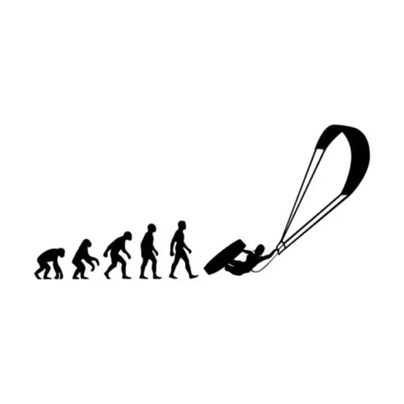 

Car Sticker Evolution Surfing Parachute PVC Car Decoration Accessories Sticker Creative Waterproof Black/White,15cm*7cm