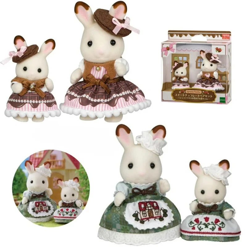 

Anime Sylvanian Doll Figure Valentine'S Day Chocolate Rabbit Set Kawaii Forest Room Ornaments Desktop Families Decoration Gifts