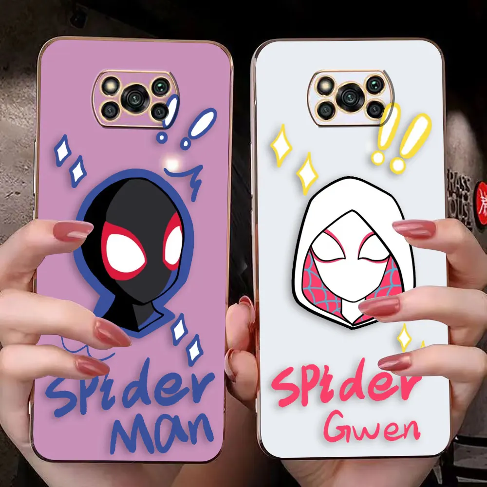 Anime Mavel Cartoon Spider-Man Cover Smooth E-TPU Phone Case Xiaomi POCO F1 F2 F3 F4 F5 M2 M3 M4 M5 X2 X3 X4 X5 GT NFC C40 Case