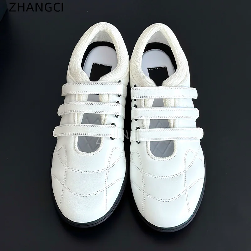 

High quality Luxury Designer Spring and Autumn Women's Casual Fashion Leather Sneakers Solid Color Flat Buckle Round-toe Hole Sh