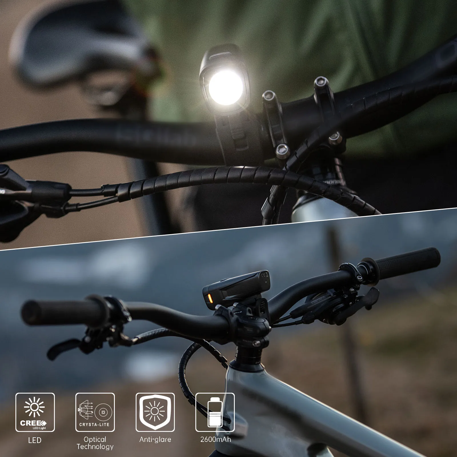 Bicycle Front Light, 1000 Lumens, USB Rechargeable, Bike Light sets , Flashlight, Waterproof Headlight, Helmet Lamp