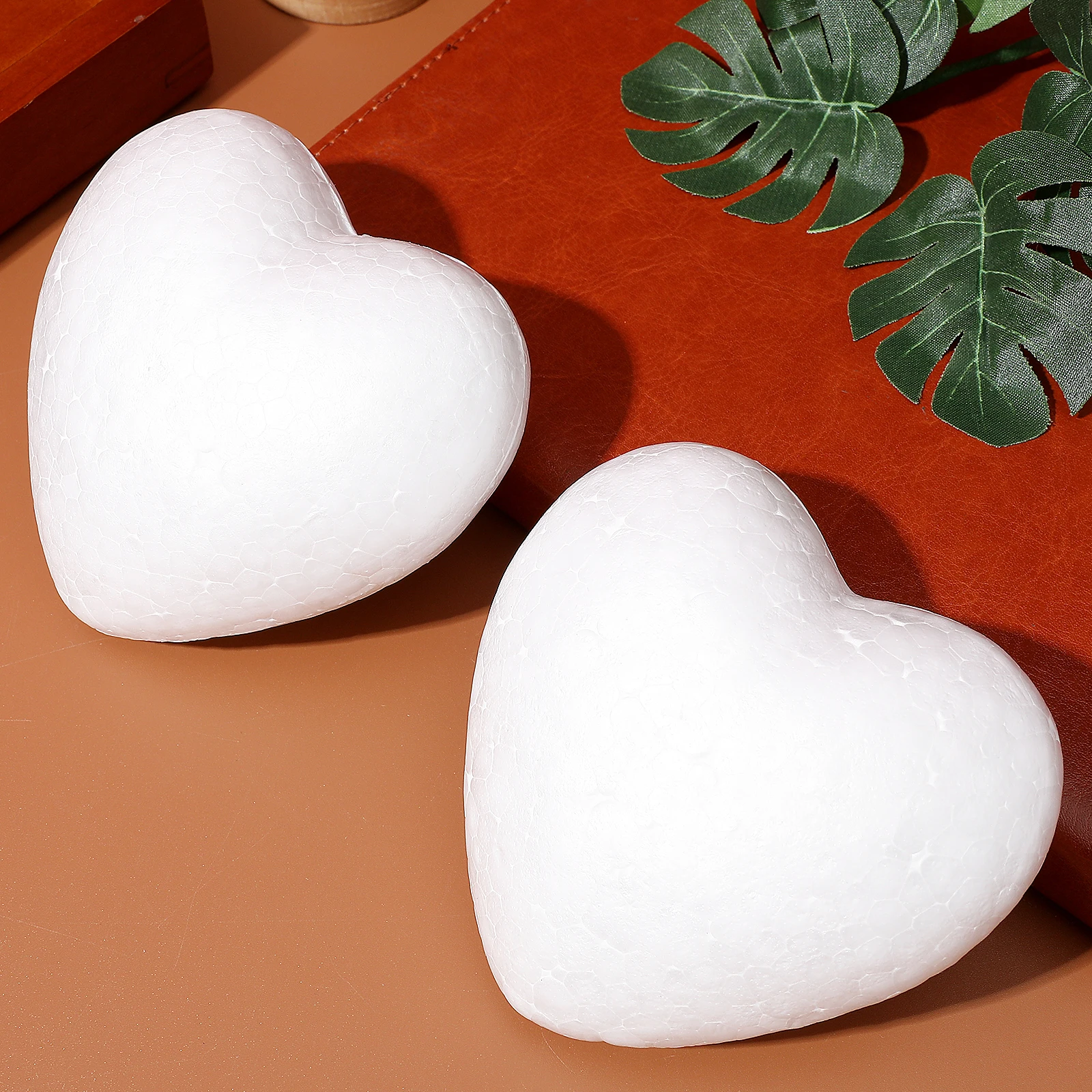 3 ชิ้นรูปหัวใจสีขาวลูกบอลโฟมสําหรับงานฝีมือ DIY วาเลนไทน์คริสต์มาสตกแต่ง Polystyrene Hearts โครงการศิลปะของขวัญ
