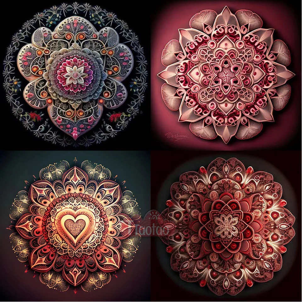 New Diamond Painting Abstract Flower Poster 5D Cross Stitch Full Square Round Drill Embroidery DIY Mandala Mosaic Pattern Decor