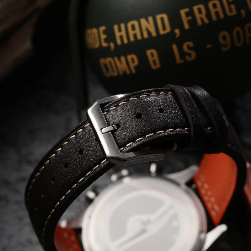 الهروب الوقت الطيار ساعة 44 مللي متر مقاوم للماء سوبر مضيئة الياقوت مرآة خمر الأعمال الموضة مايكرو الدوار الرجال كوارتز ساعة