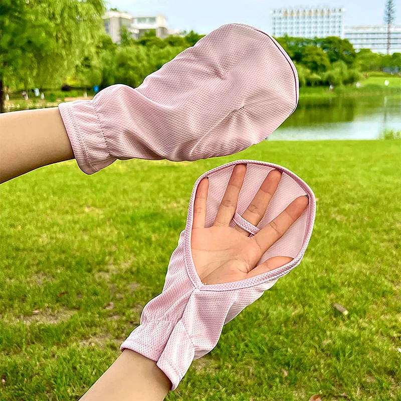 

UV Protection Sunscreen Gloves Breathable Thin Women Lady Gloves Outdoor Sports Cycling Gloves Sleeve Glove Summer