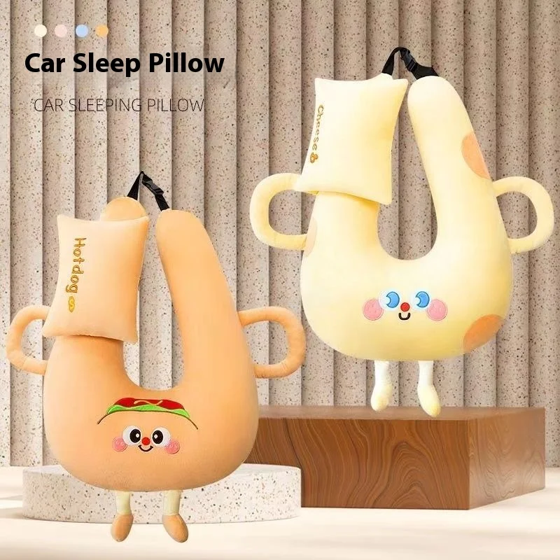 

Adult Car Seat Belt Pillow Sleeping Artifact Suede Car Accessory Neck Head Support Cartoon Car Seat Belt Shoulder Strap