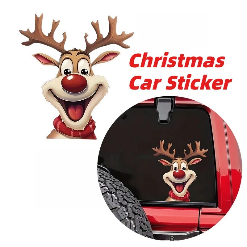 

Christmas elk Car Stickers Waterproof Christmas Reindeer Designs for Car Window Decor, Computer Decorative Stickers