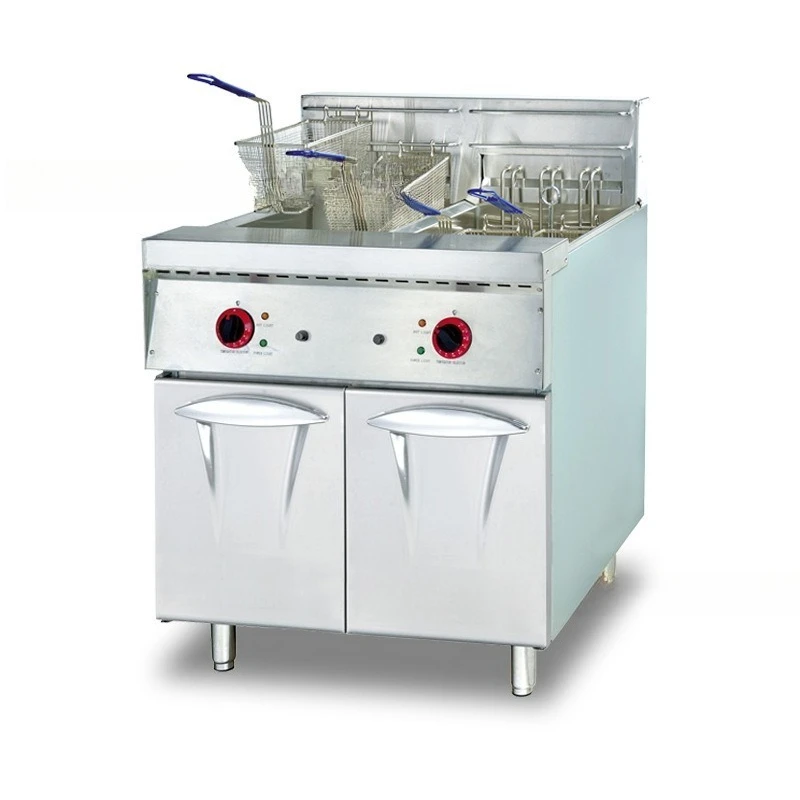 

Commercial vertical double-cylinder electric fryer for frying tempura fries