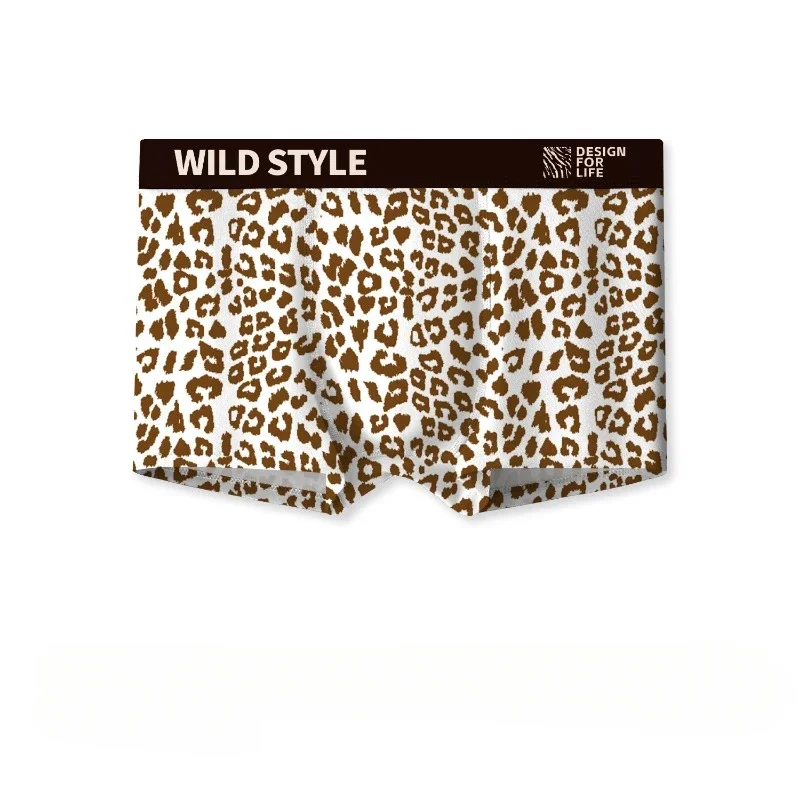 

Leopard Mans Sexy U Convex Pouch Shorts Ropa Interior Hombre Flat Boxers Men's Swimming Trunks Calzoncillos Hombre Underwear