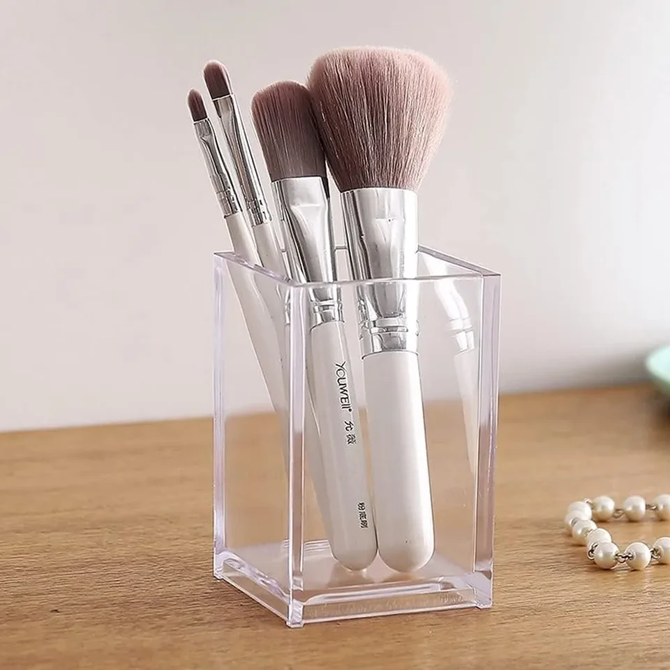 Clear Acrylic Pencil and Brush Organizer Cup