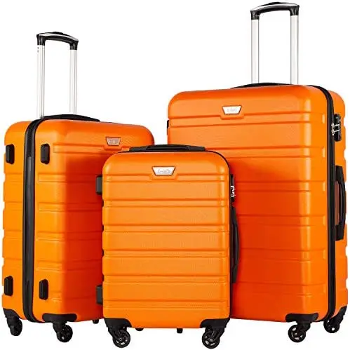 Freeman Luggage 3 Piece Set Suitcase Spinner Hardshell Lightweight TSA Lock 4 Piece Set