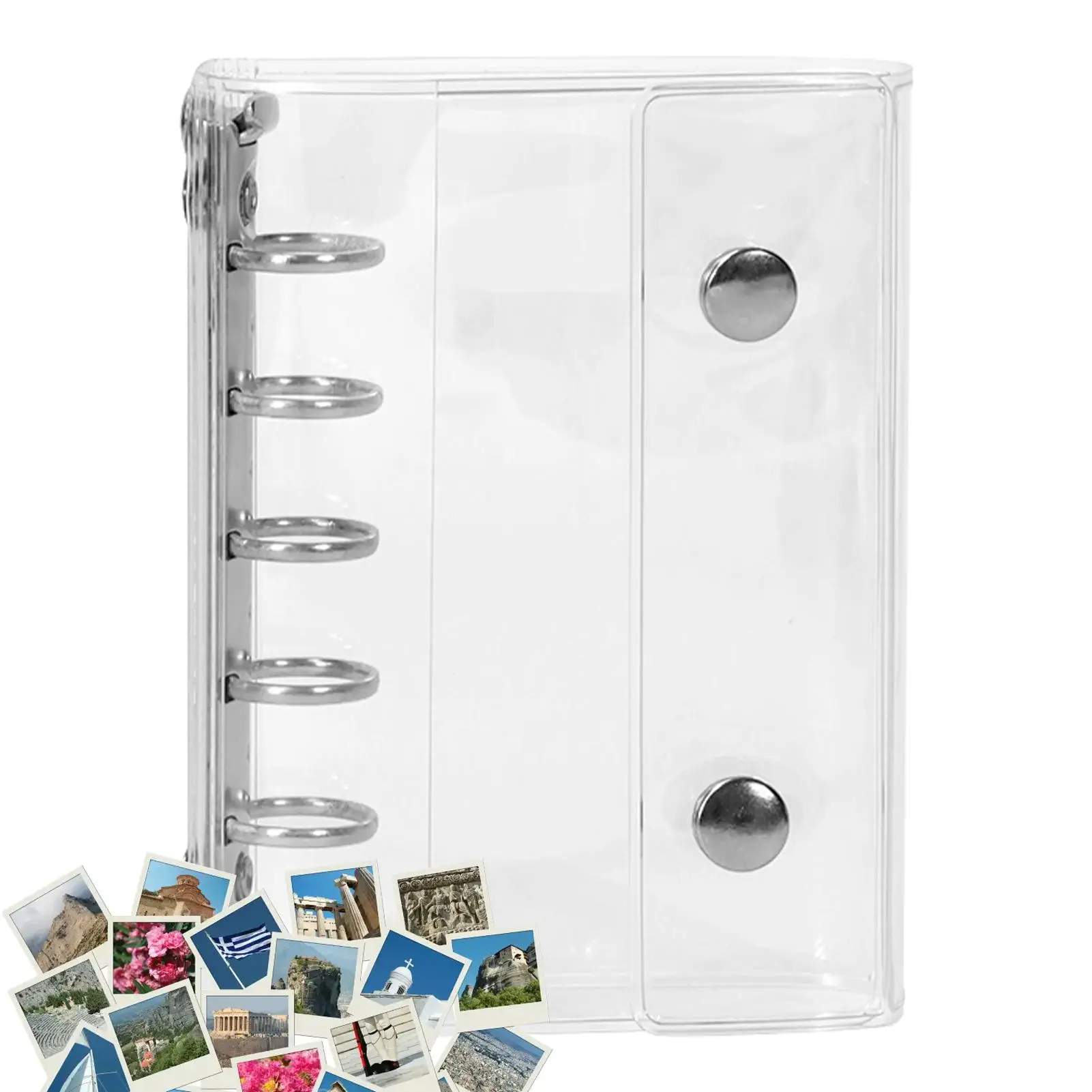 M5 Organizer Binder Notebook Transparent PVC Three Fold Double Buckle And 5-hole Notebook Binder Shell, Only Shell, No Pages