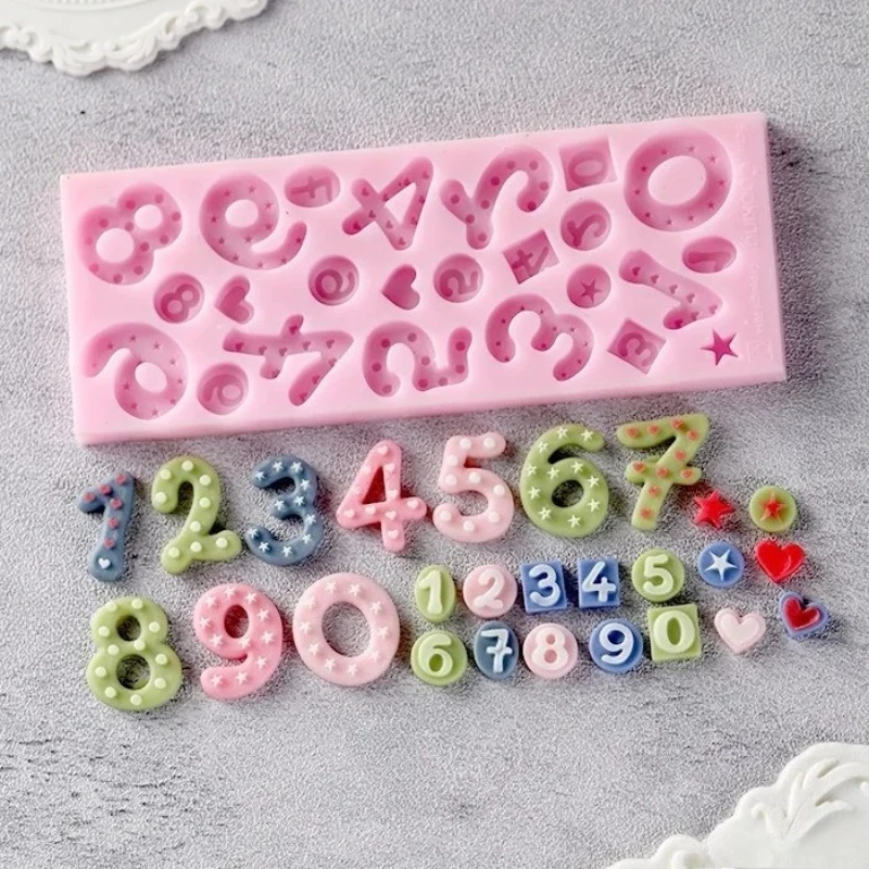 

VERIDIAN 3d Numbers Silicone Molds Digital Letters Fondant Candy Epoxy Resin Molds Baking Desserts Cake Decoration Accessories