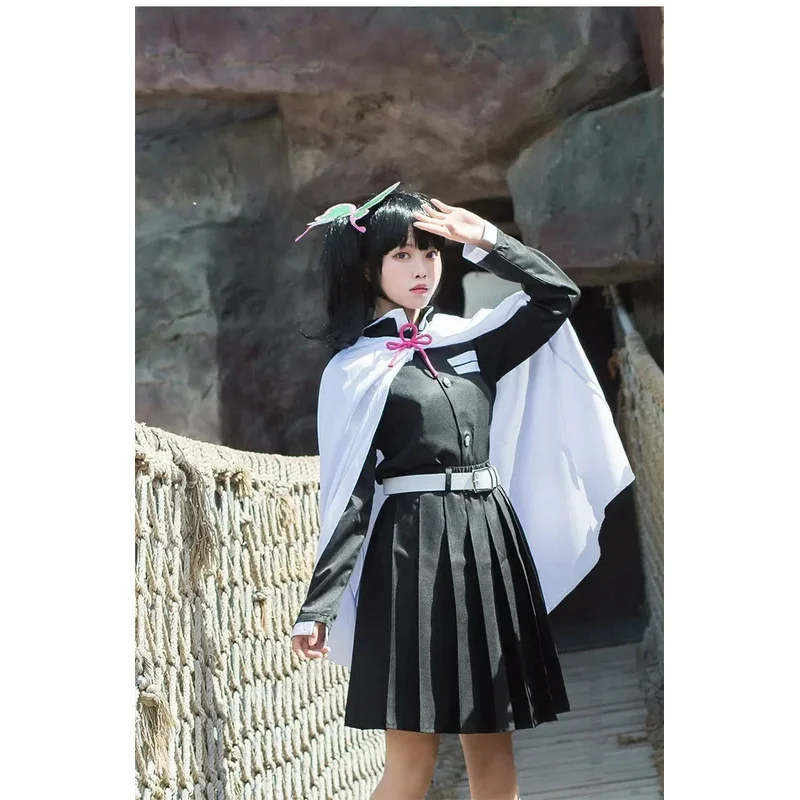 أنيمي كاناو تسويوري كاناو تأثيري حلي فستان كيمونو الزي شعر مستعار فراشة غطاء الرأس الكبار الاطفال