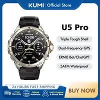 KUMI U5 PRO 1.43″ AMOLED Screen GPS Smart Watch Bluetooth Call Heart Rate Measurement Oximetry Outdoor 100+ Sport SOS Men Women